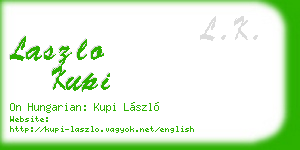 laszlo kupi business card