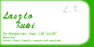 laszlo kupi business card